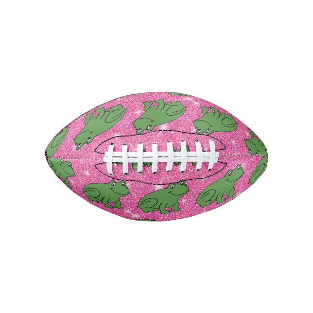Grüner Frosch Amphibien Tiere Rosa Glitzer Fantasi Football (Vorderseite)