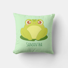 Grüner Frosch auf der Blätter Kissen