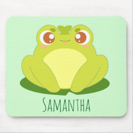 Grüner Frosch auf der Blätter Mousepad