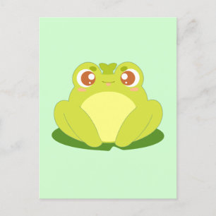 Grüner Frosch auf der Blätter Postkarte