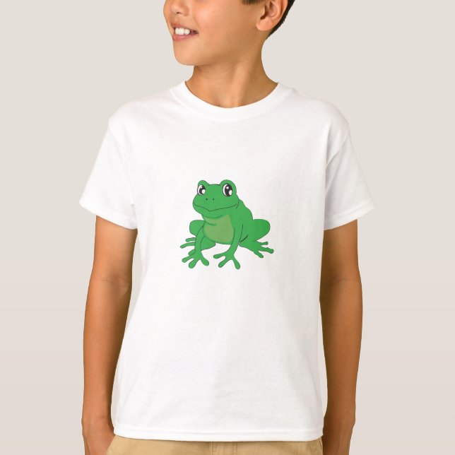 Grüner Frosch auf einem Shirt (Vorderseite)