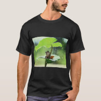 Grüner Frosch auf Leaf-Natur-T-Shirt