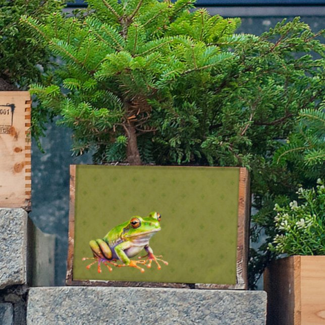 Grüner Frosch auf Papier zum Muster (Von Creator hochgeladen)