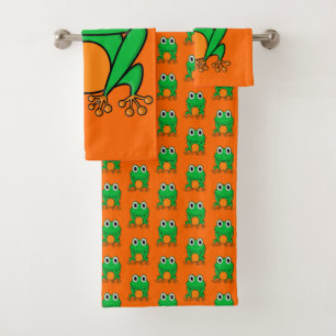 Grüner Frosch Badhandtuch Set