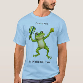 Grüner Frosch beim Pickleball-Spiel  T-Shirt