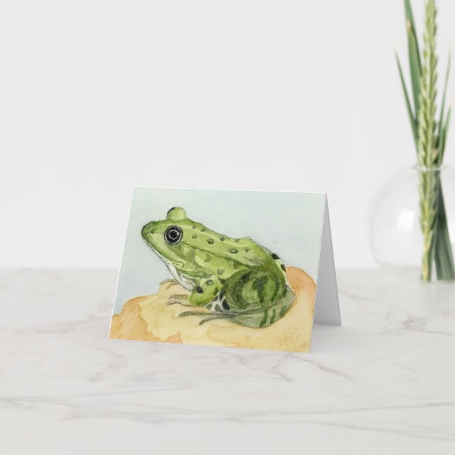 Grüner Frosch Dankeskarte (Vorderseite)