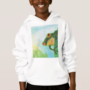 Grüner Frosch, der Sonnenstrahlen fängt Hoodie