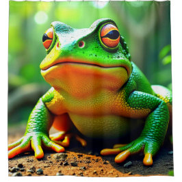 Grüner Frosch Duschvorhang