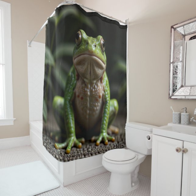 Grüner Frosch Duschvorhang (Beispiel)