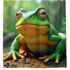 Grüner Frosch Duschvorhang