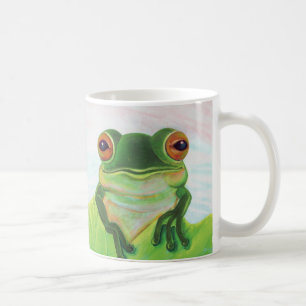 Grüner Frosch Entspannen im Teich  Kaffeetasse