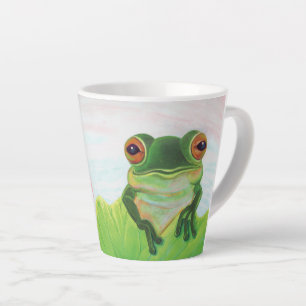 Grüner Frosch Entspannen im Teich klein Milchtasse