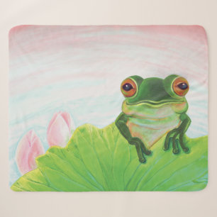 Grüner Frosch Entspannen im Teich Sherpadecke