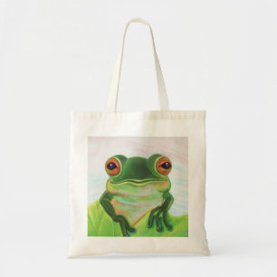 Grüner Frosch Entspannen im Teich Tragetasche