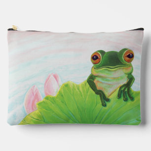 Grüner Frosch Entspannen im Teich Zubehörtasche