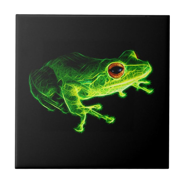 Grüner Frosch Fliese (Vorderseite)