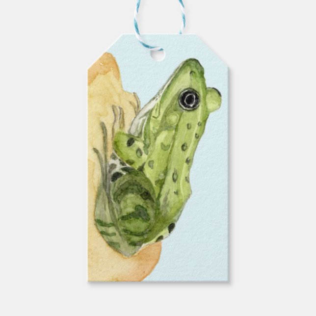 Grüner Frosch Geschenkanhänger (Vorderseite)