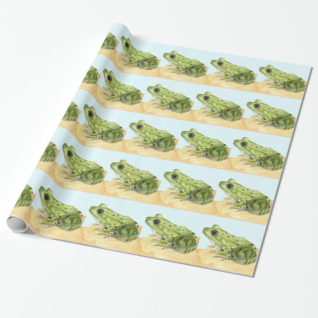 Grüner Frosch Geschenkpapier (Ungerollt)