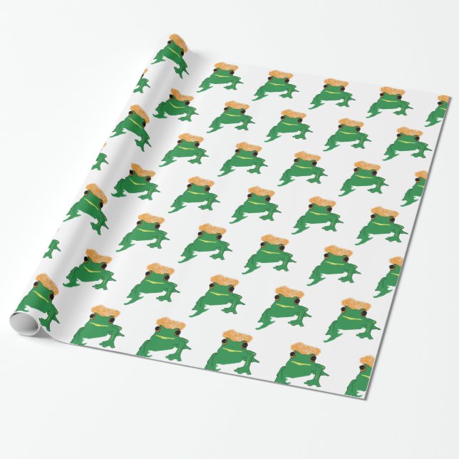 Grüner Frosch Geschenkpapier (Ungerollt)