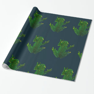 Grüner Frosch Geschenkpapier