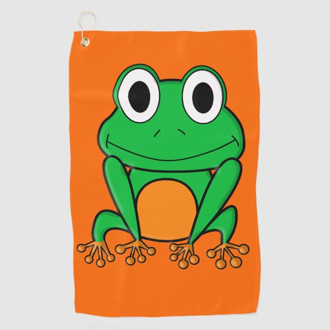 Grüner Frosch Golfhandtuch (Vorderseite)