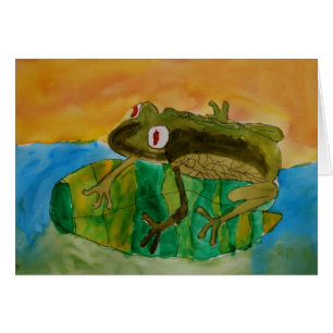Grüner Frosch-Karte