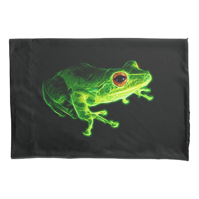 Grüner Frosch Kissenbezug (Vorderseite)
