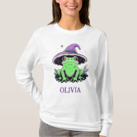 Grüner Frosch mit Lila Hexenhut