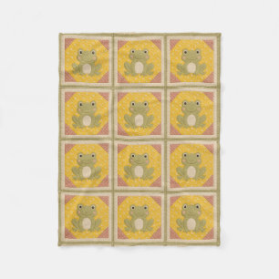 Grüner Frosch Quilt Fleecedecke