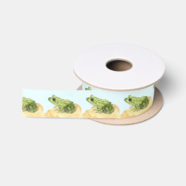 Grüner Frosch Satinband (Spule)