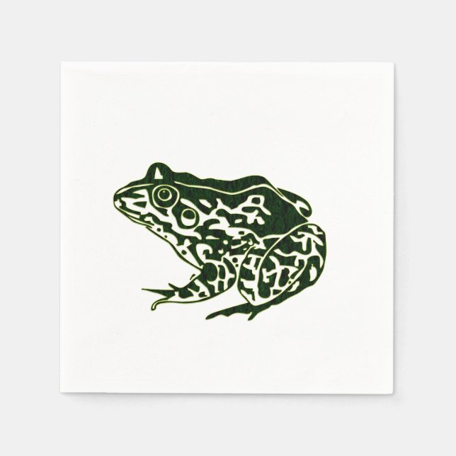 Grüner Frosch Serviette (Vorderseite)