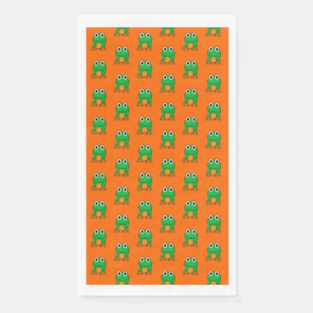 Grüner Frosch Serviette (Vorderseite)