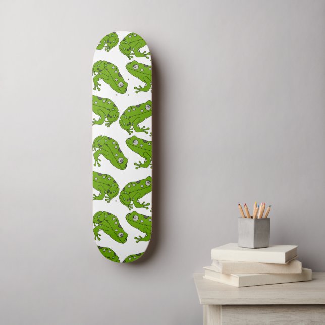 Grüner Frosch Skateboard (Wandkunst)