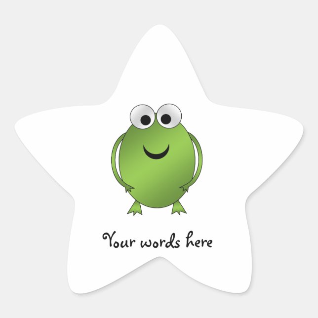 Grüner Frosch Stern-Aufkleber (Vorderseite)