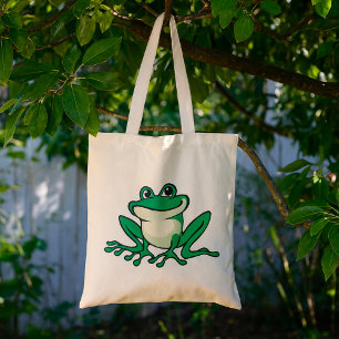 Grüner Frosch Tragetasche