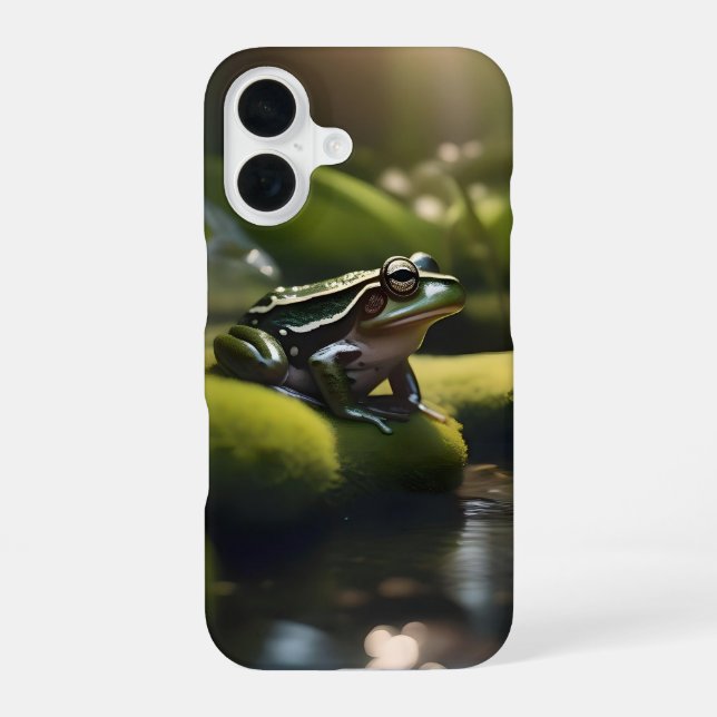 Grüner Frosch Waldleben, iPhone 16 Hülle (Rückseite)