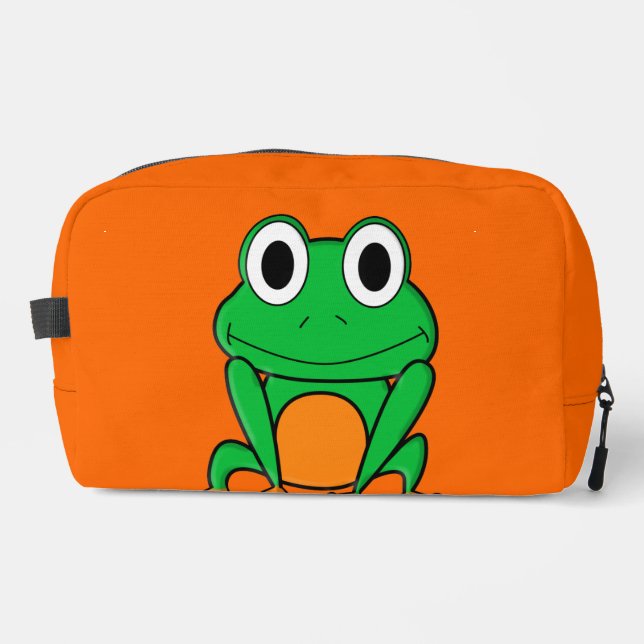Grüner Frosch Waschbeutel (Vorderseite)