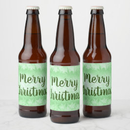 Grüner Frost Frohe Weihnachten Bierflaschenetikett