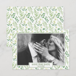 Grüner Frühling Botanische Kräuter Save the Date Einladung