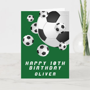 Grüner Fußball Kids Junge Happy Birthday Karte