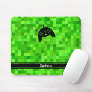 Grüner Gamer Pixels   Personalisiert Mousepad