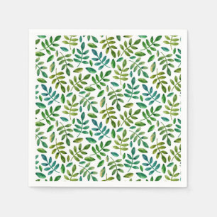 Grüner Garten Blätter Muster. Botanisch wasserfarb Serviette