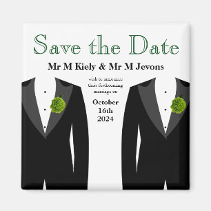 Grüner Gartennelken-Save the Date Magnet