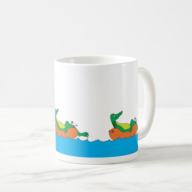 Grüner Gator Innertube Kreuzfahrt Tasse (VorderseiteRechts)