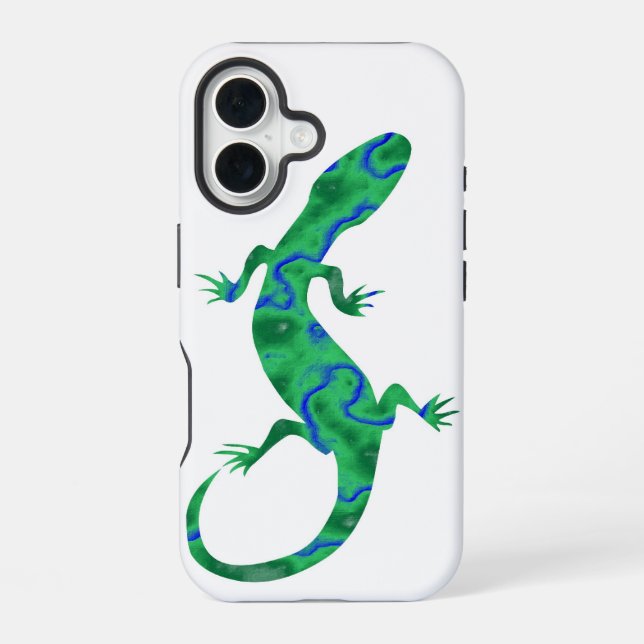Grüner Gecko iPhone 16 Hülle (Rückseite)