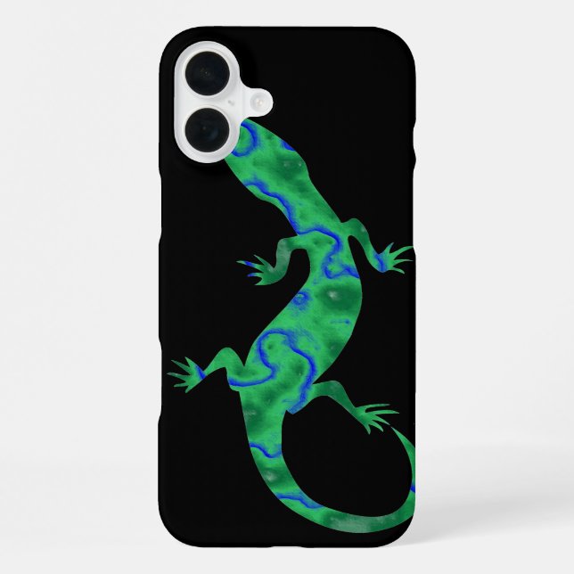 Grüner Gecko iPhone 16 Plus Hülle (Rückseite)