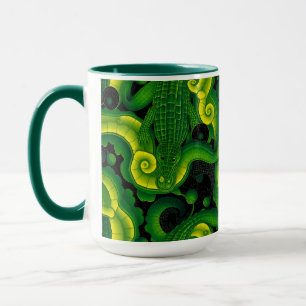 Grüner Gelber Alligator Krokodil Drache Name Tasse