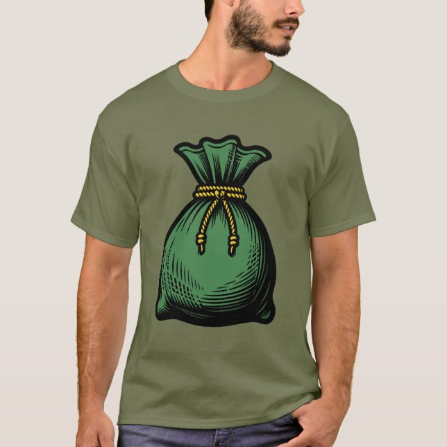 Grüner Geldbeutel T-Shirt (Vorderseite)