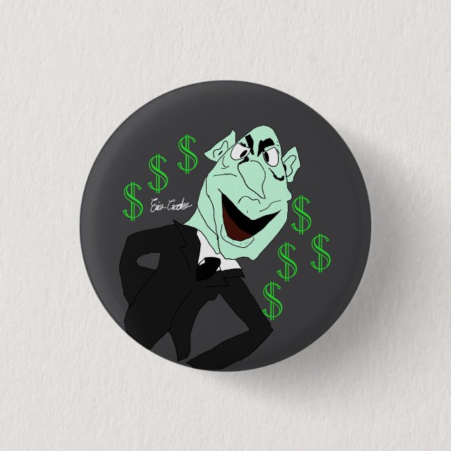 Grüner Geschäftsmanager-Puppe Button (Vorderseite)