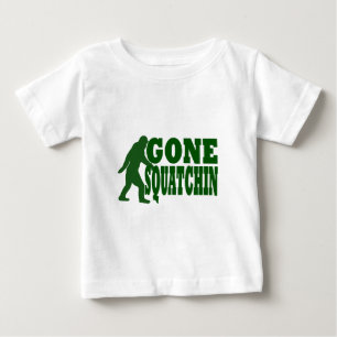 Grüner gezogener Squatchin-Slogan Baby T-shirt